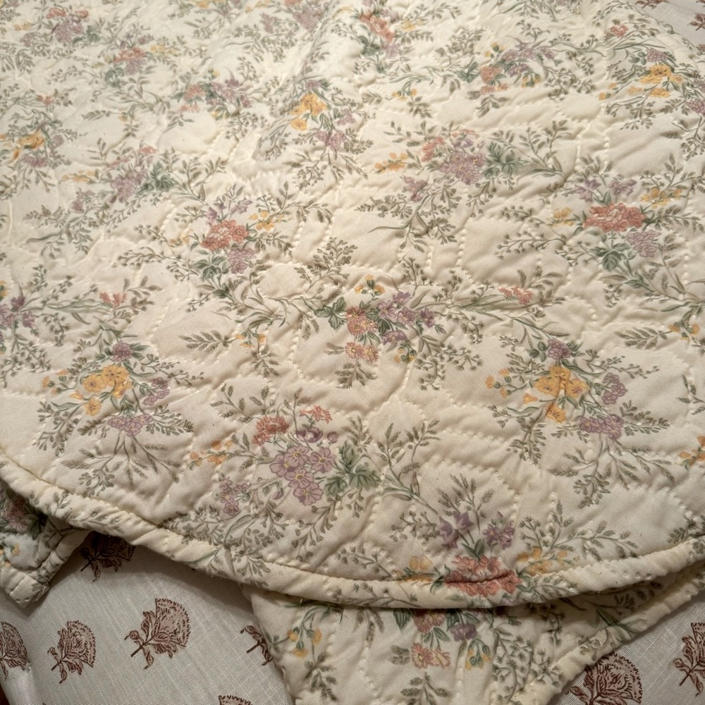 Vintage 60s 70s Cannon Floral Bedspread Floral ~ QUEEN - Picture 2 of 8